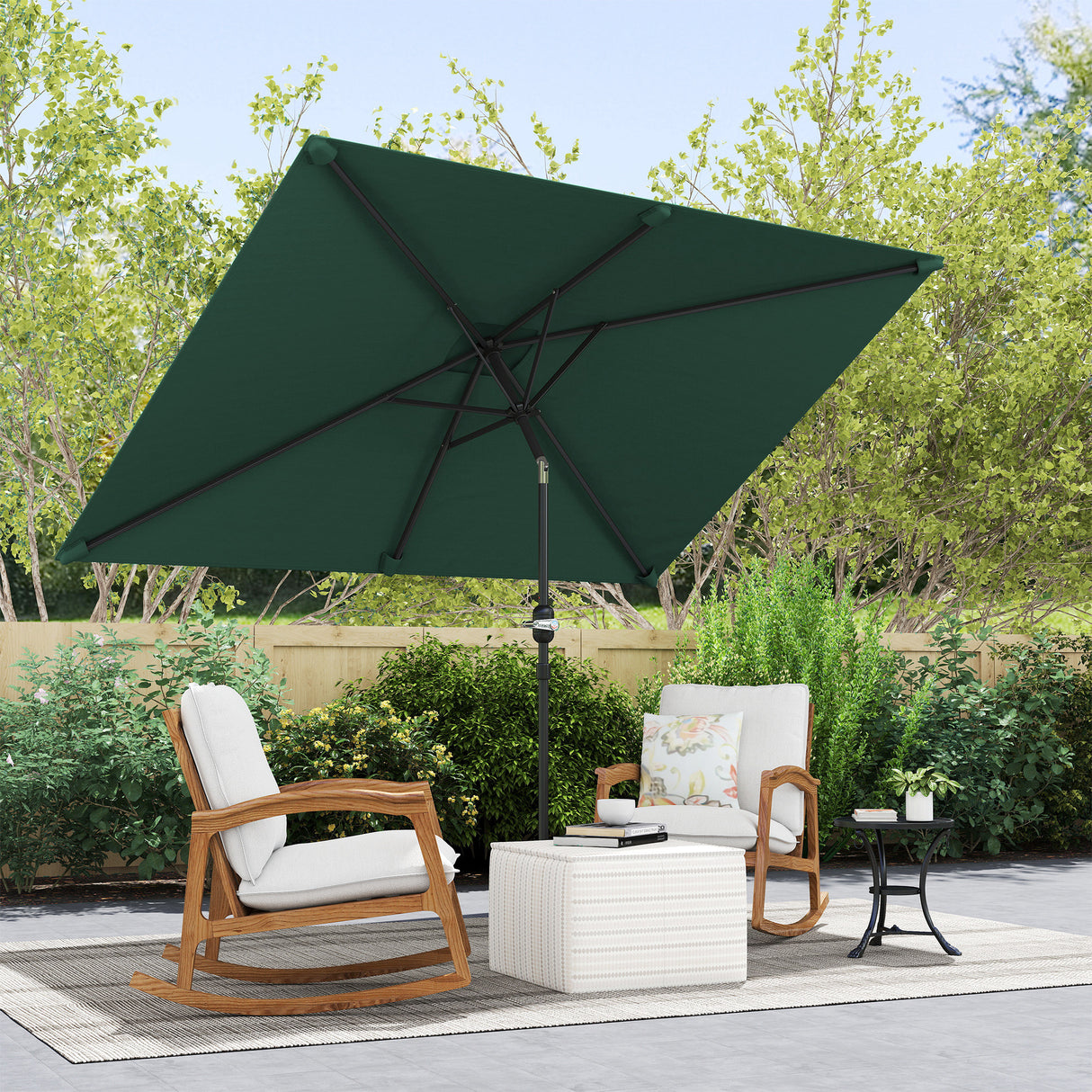 Polyester Tilting Parasol Umbrella 295cm Width x 195cm Depth - Velmora