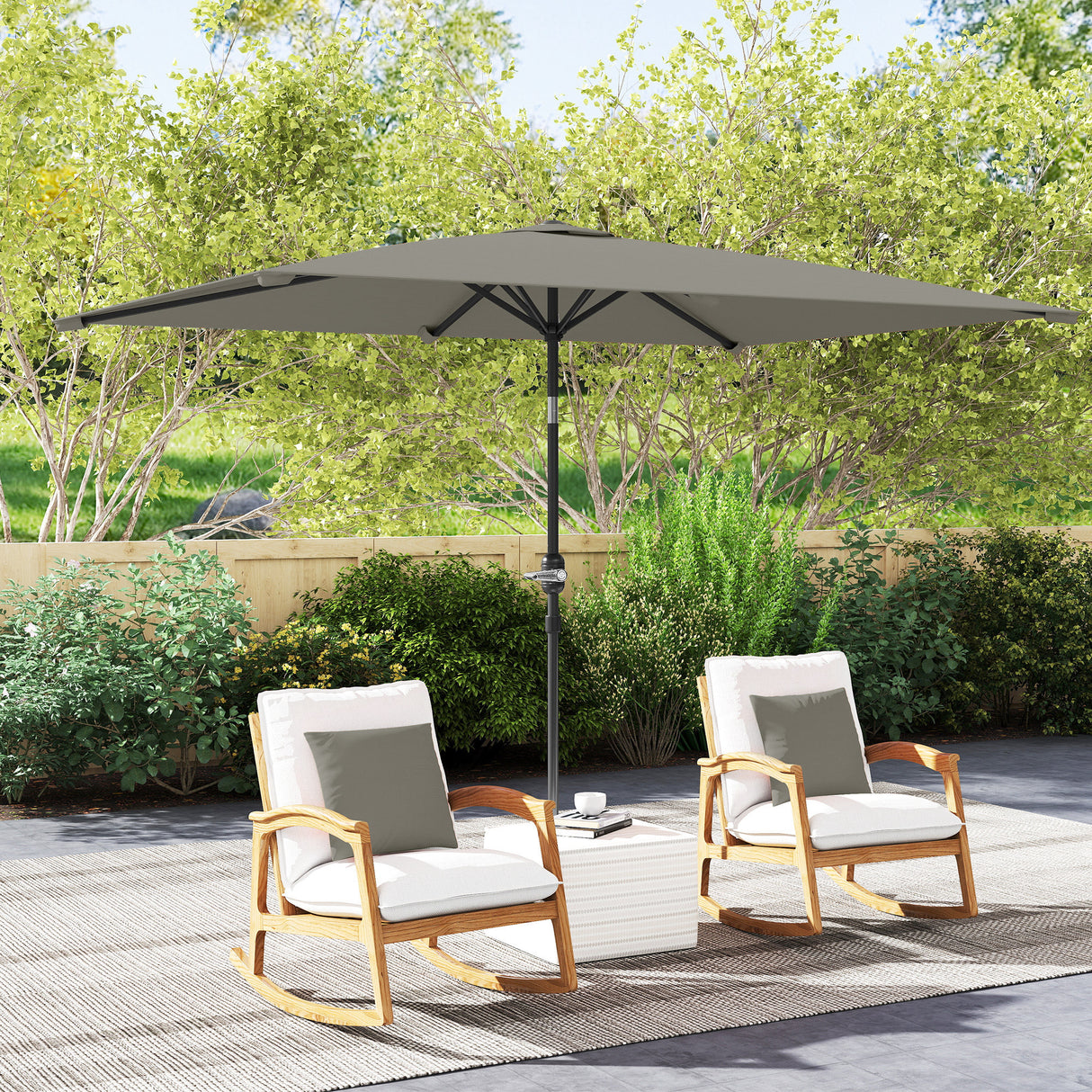 Polyester Tilting Parasol Umbrella 295cm Width x 195cm Depth - Velmora