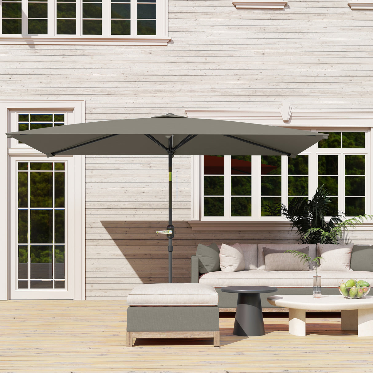 Polyester Tilting Parasol Umbrella 295cm Width x 195cm Depth - Velmora