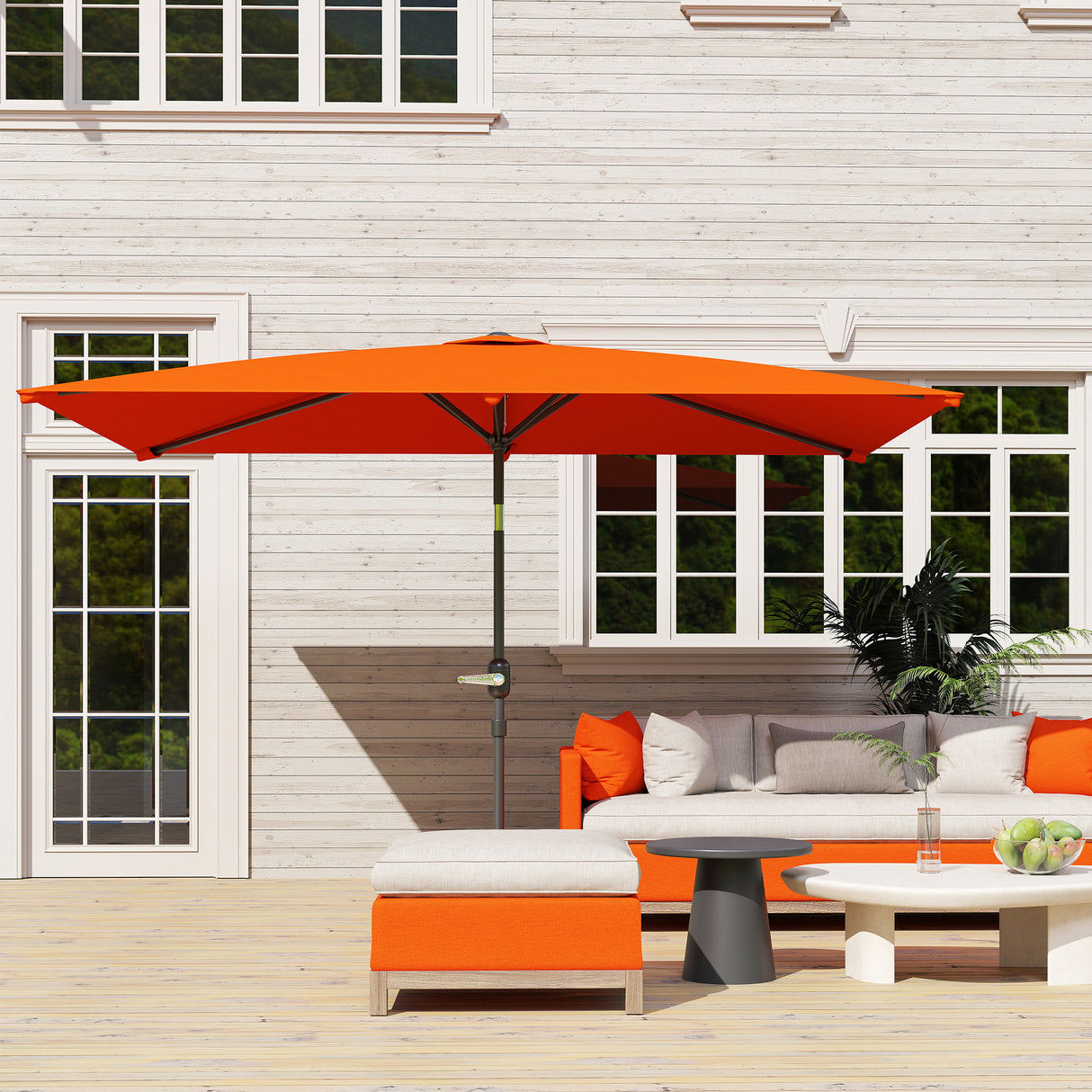 Polyester Tilting Parasol Umbrella 295cm Width x 195cm Depth - Velmora