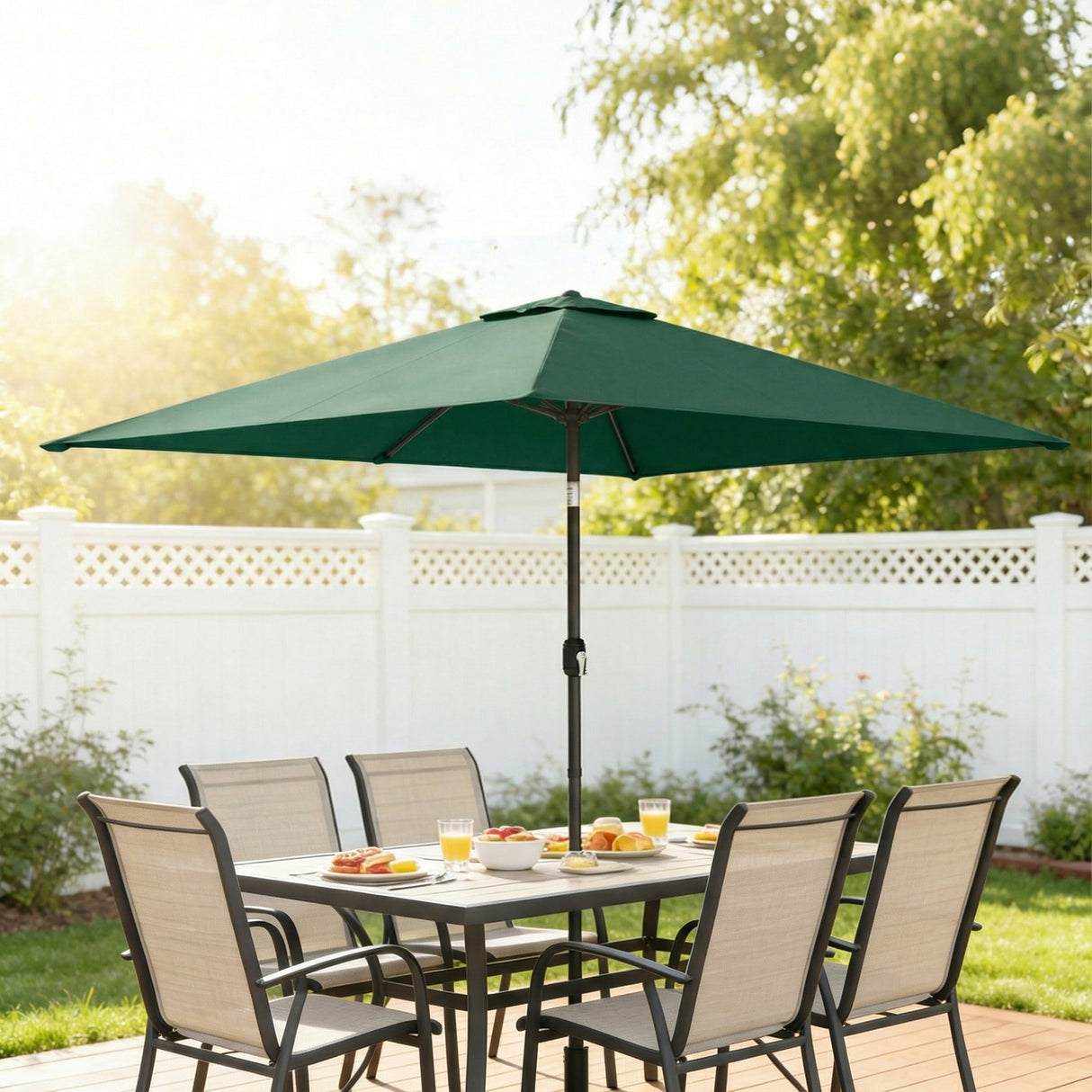 Polyester Tilting Parasol Umbrella 300cm Width x 200cm Depth - Velmora
