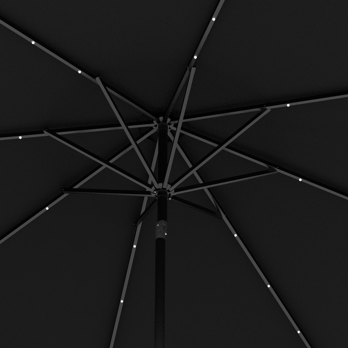 Polyester Tilting Parasol Umbrella With 24 LED Light 268cm Diameter - Velmora
