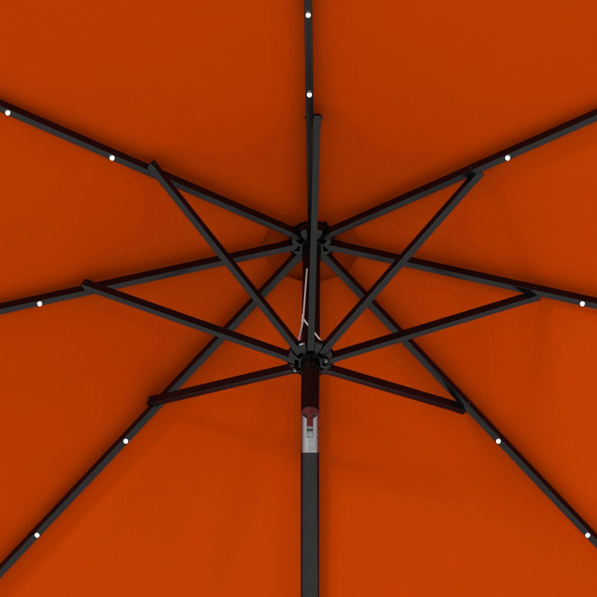 Polyester Tilting Parasol Umbrella With 24 LED Light 268cm Diameter - Velmora