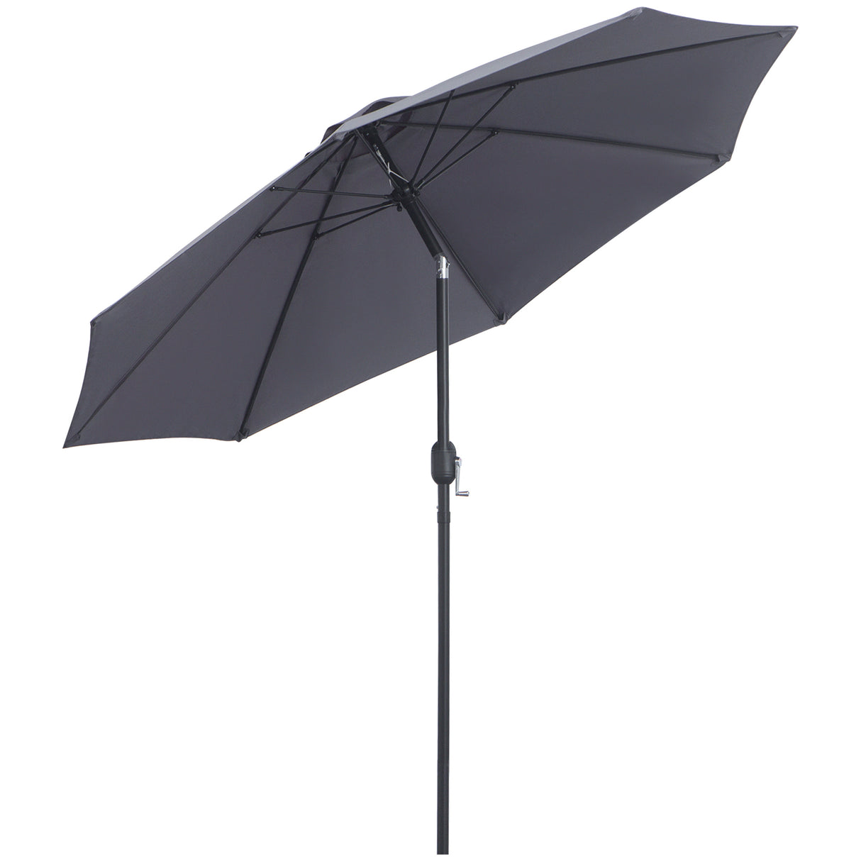Polyester Tilting Parasol Umbrella With Glass Fibre Ribs 265cm Diameter - Velmora