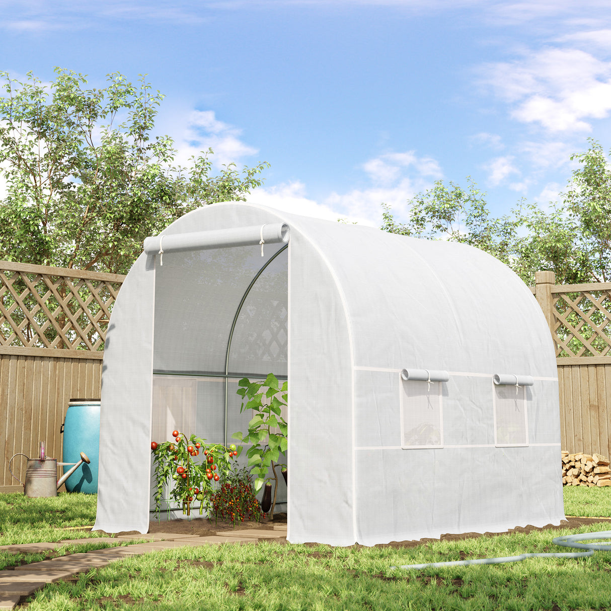 Polyethylene Garden Greenhouse 250cm Length - Velmora