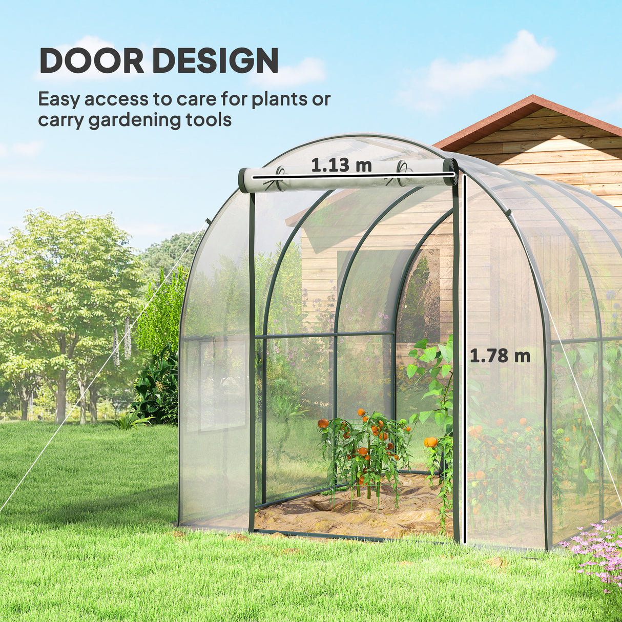 Polyethylene Garden Greenhouse 300cm Length - Velmora