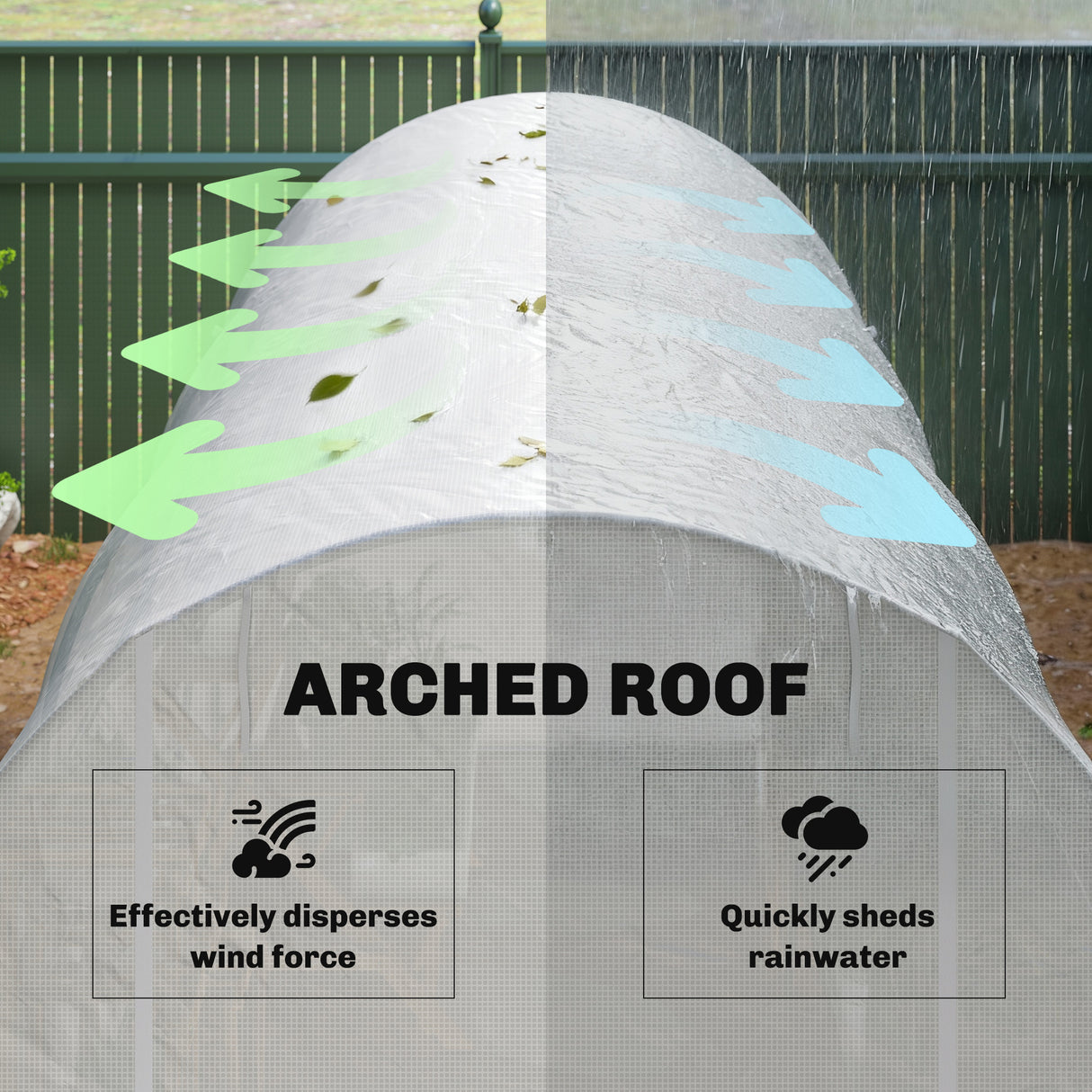 Polyethylene Garden Greenhouse 350cm Length - Velmora