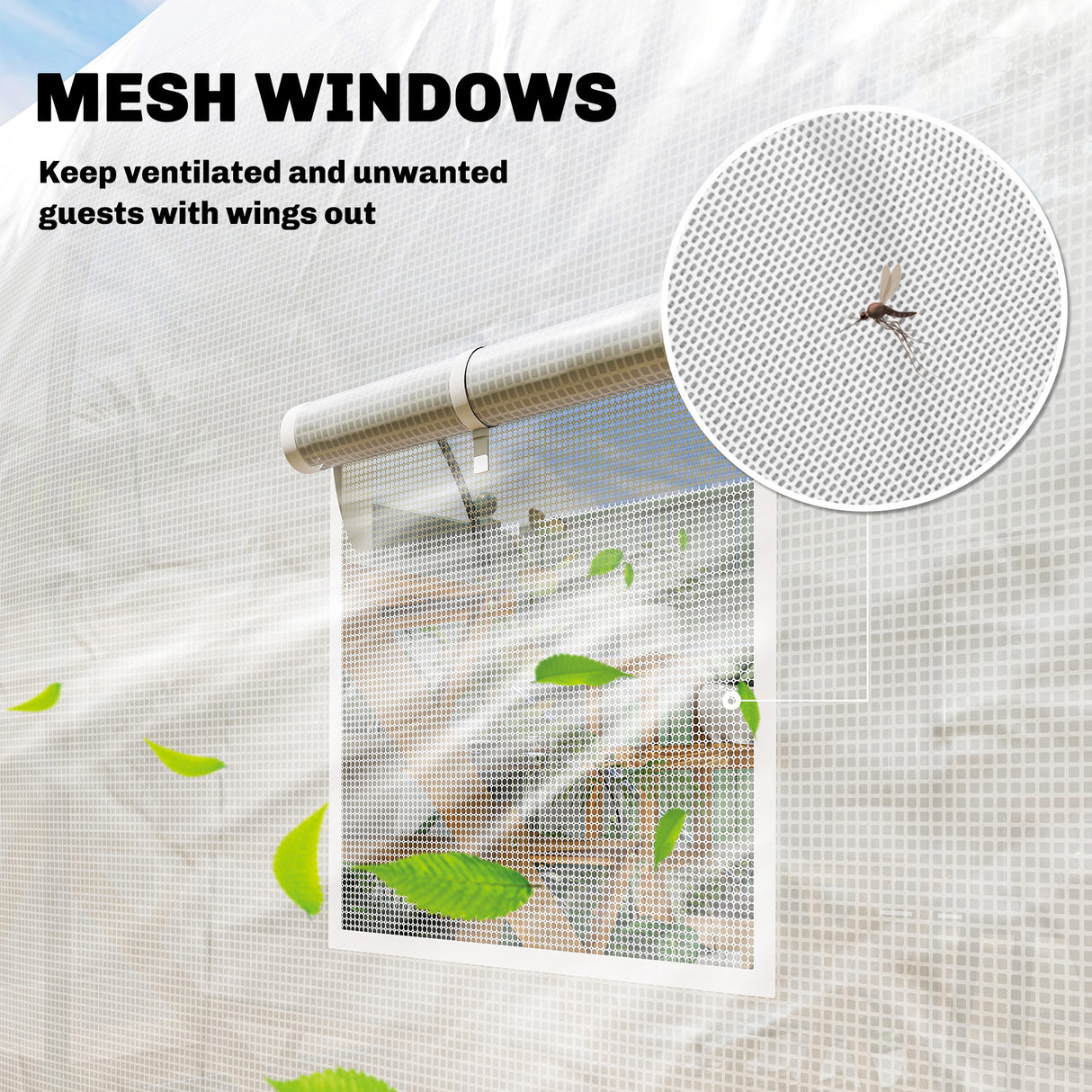 Polyethylene Garden Greenhouse 350cm Length - Velmora