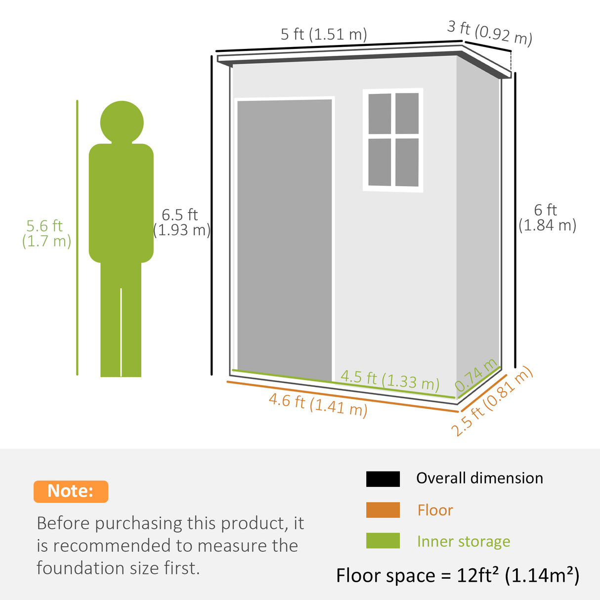 Polypropylene Outdoor Garden Shed 5ft x 3ft - Velmora