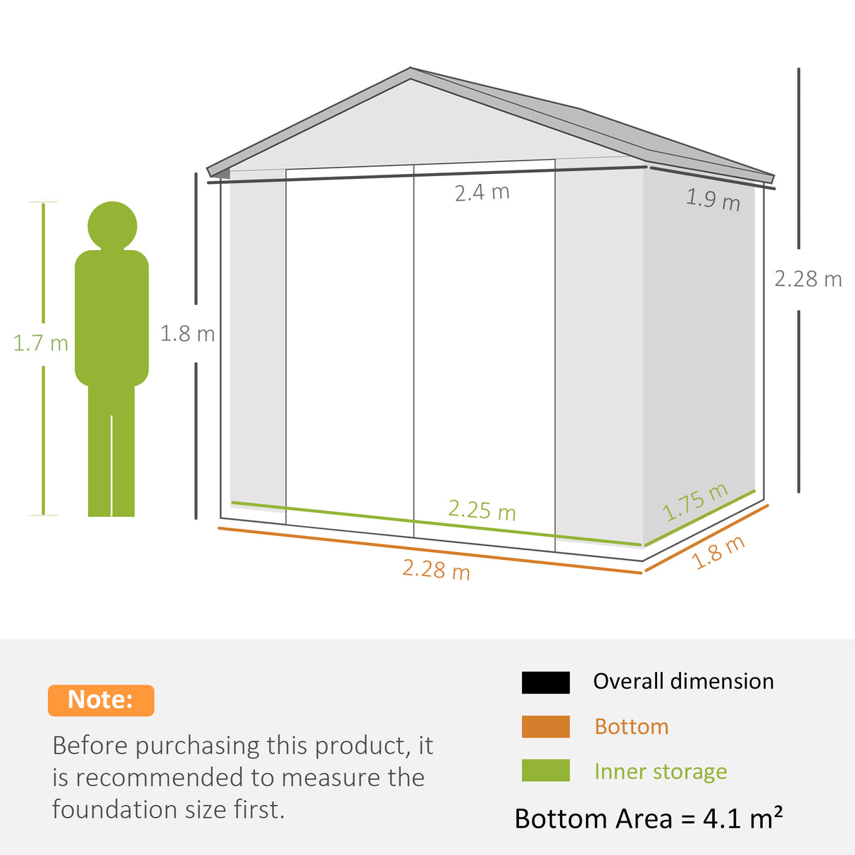 Polypropylene Outdoor Garden Shed 7.9ft x 6.2ft With Aluminium Frame - Velmora