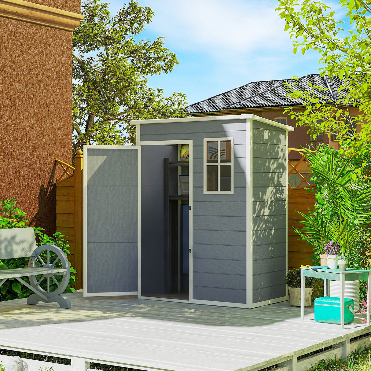 Polypropylene Outdoor Garden Storage Shed 5ft x 3ft - Velmora