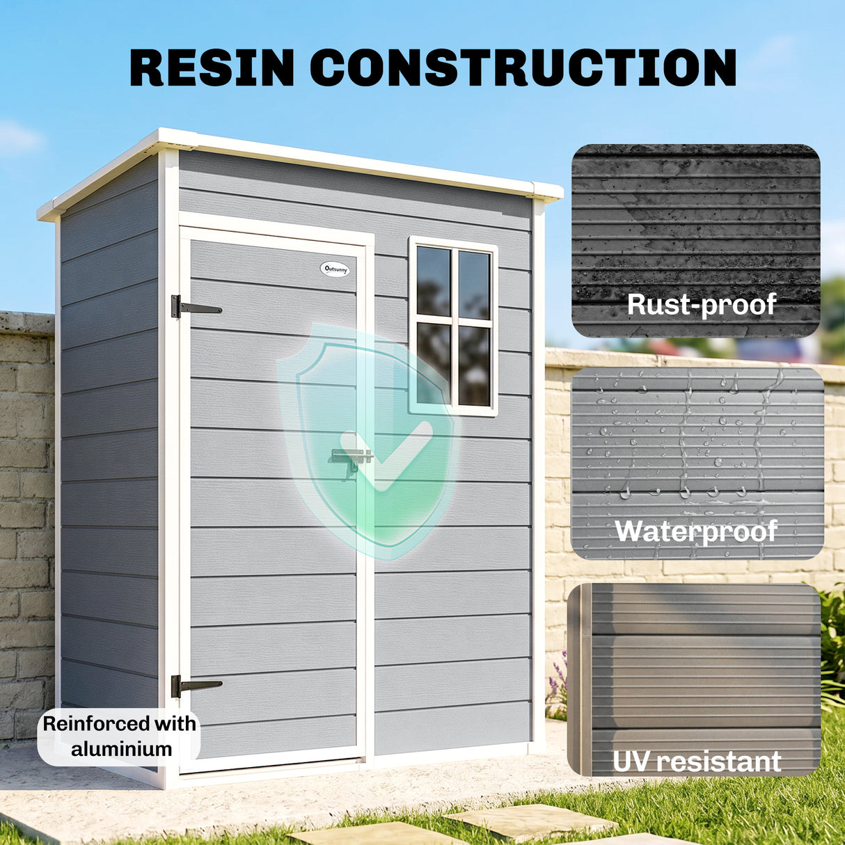 Polypropylene Outdoor Garden Storage Shed 5ft x 3ft - Velmora
