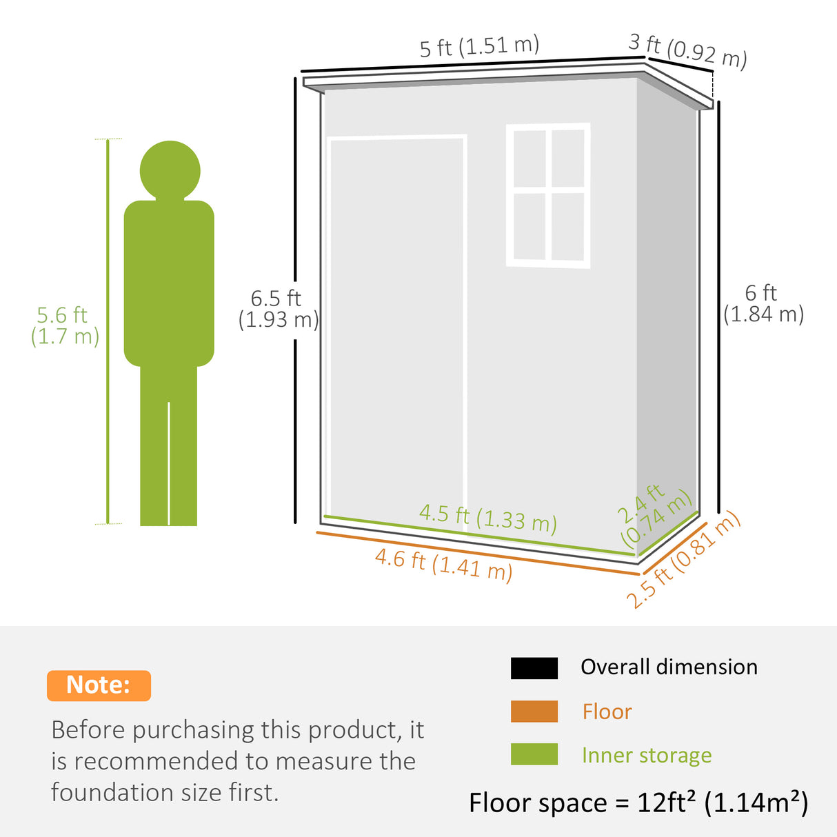 Polypropylene Outdoor Garden Storage Shed 5ft x 3ft - Velmora