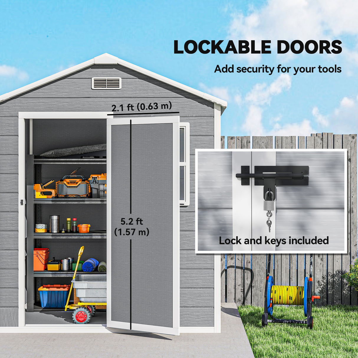 Polypropylene Outdoor Garden Storage Shed 6ft x 4ft - Velmora