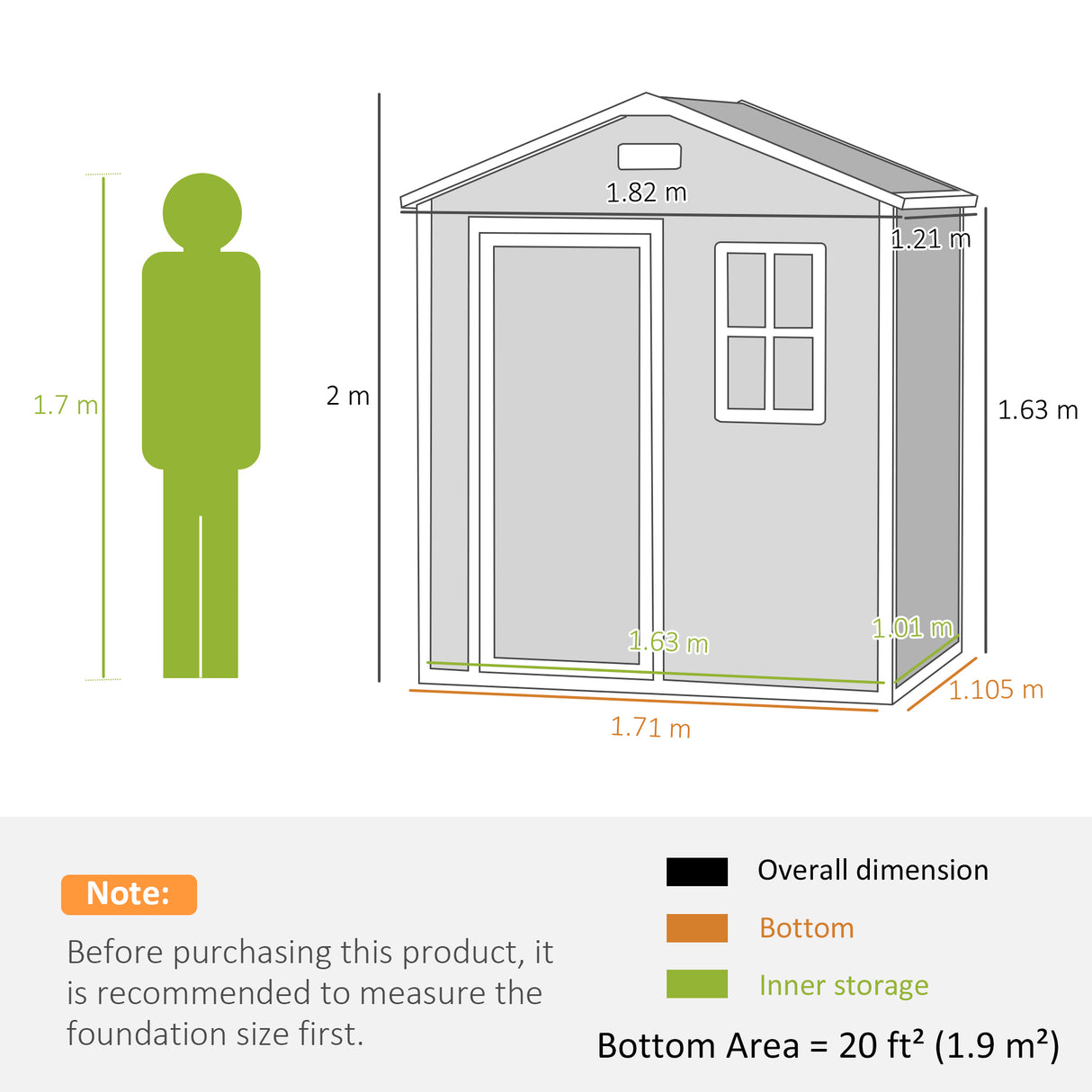 Polypropylene Outdoor Garden Storage Shed 6ft x 4ft - Velmora