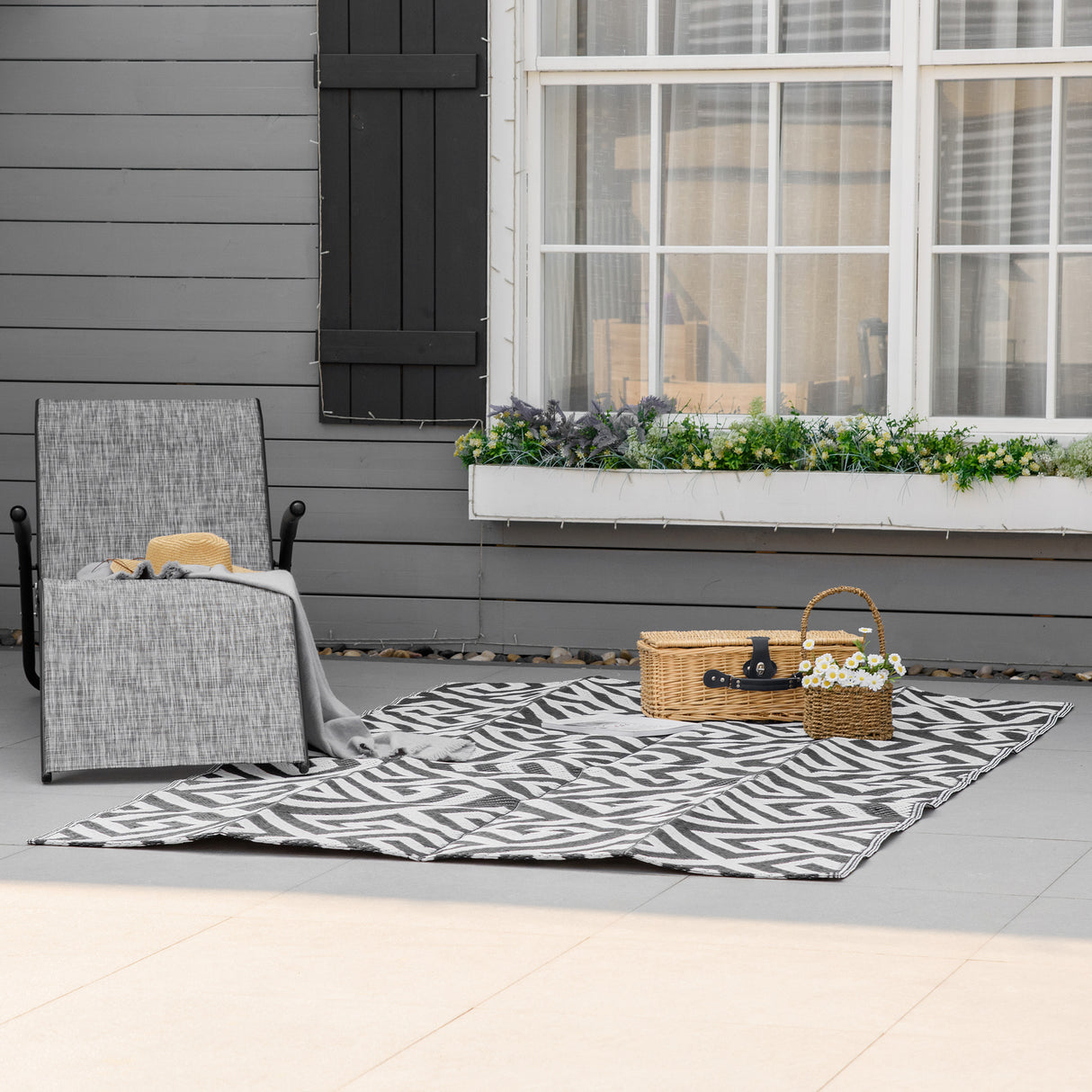 Polypropylene Outdoor Reversible Plastic Straw Rug 243cm Wide - Velmora
