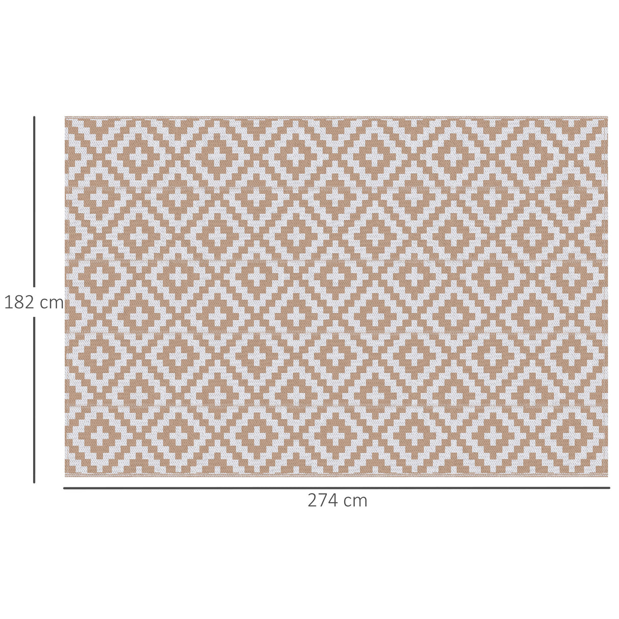 Polypropylene Outdoor Reversible Plastic Straw Rug 274cm Wide - Velmora