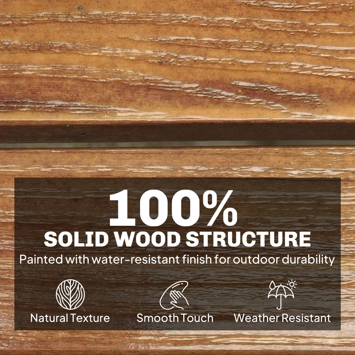 Poplar Wood Garden Loveseat 2 to 3 Seater Bench - Velmora