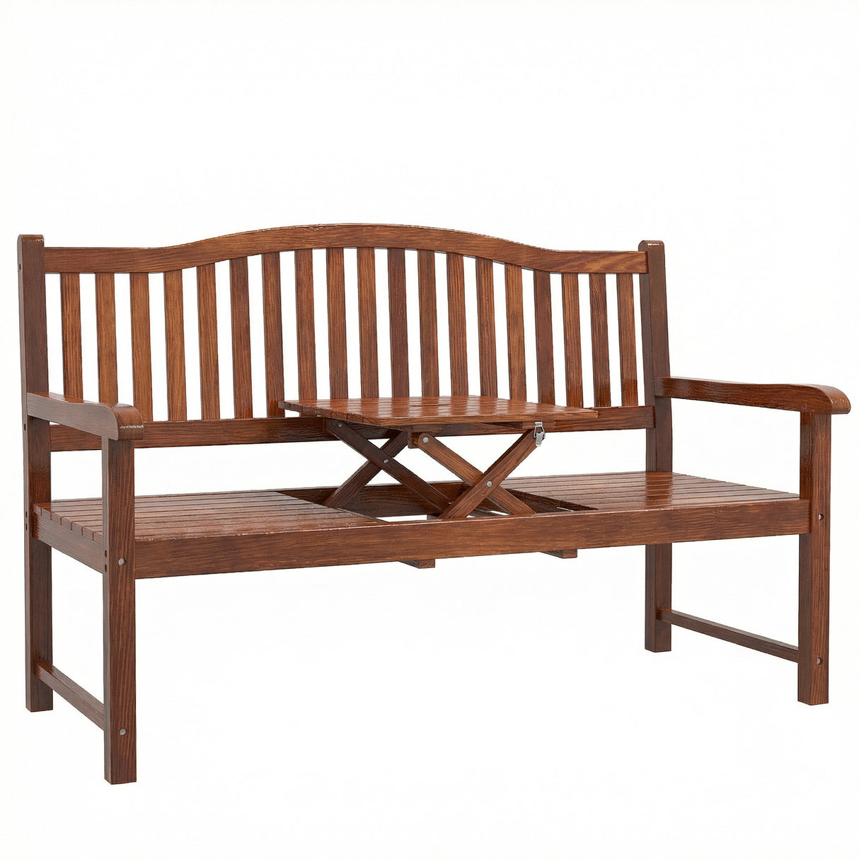 Poplar Wood Garden Loveseat 2 to 3 Seater Bench - Velmora