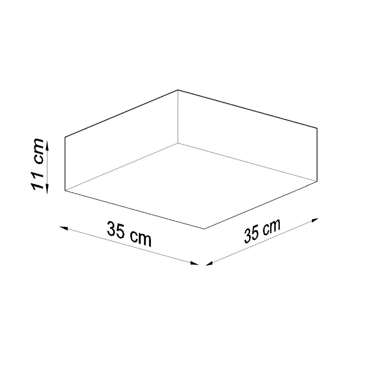 PVC Ceiling Light Square With Horus 35 Lamp - Spanish Orange