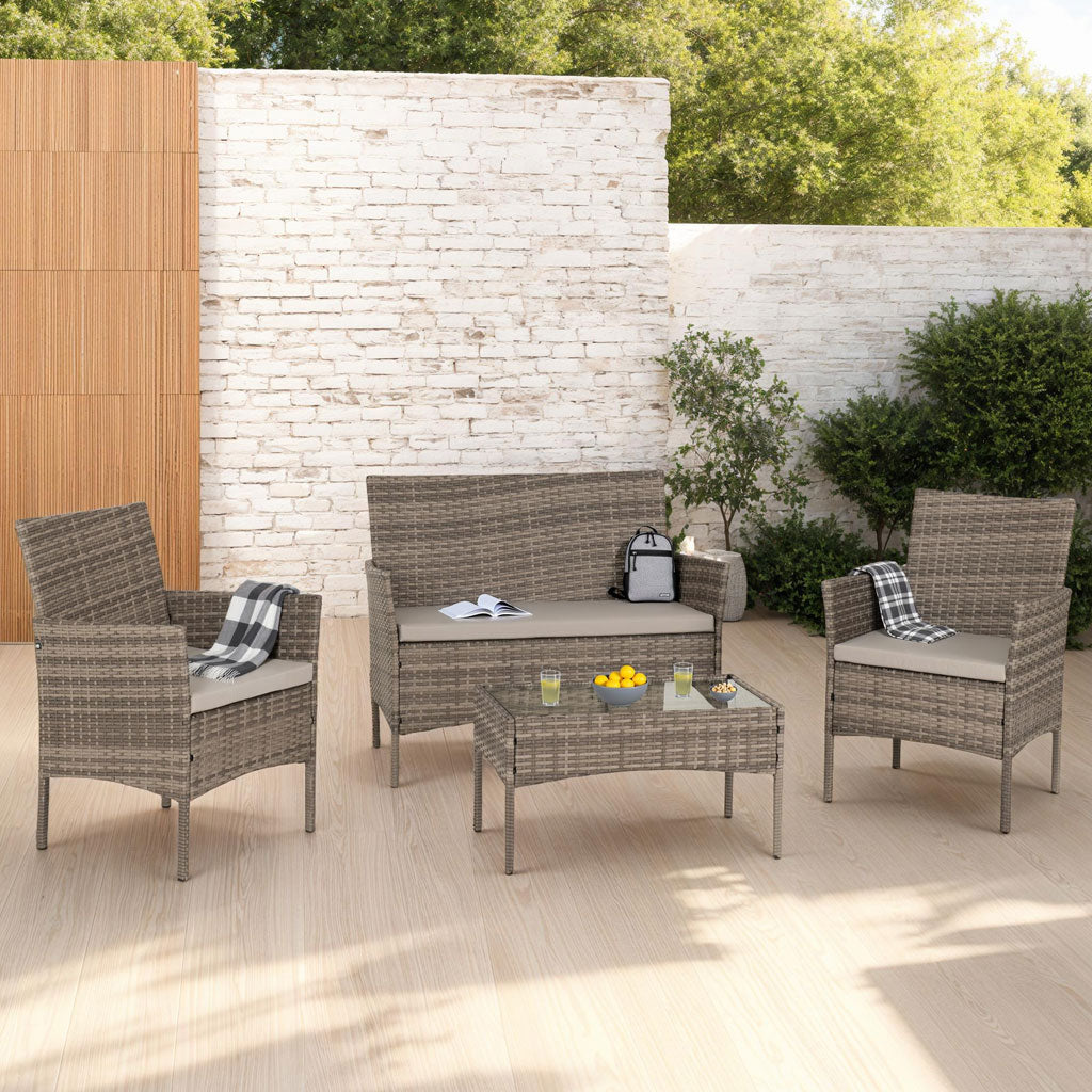 Rattan Garden Set 4 Piece - Willow