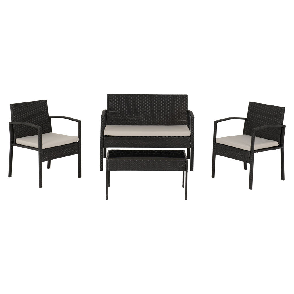 Rattan Garden Set 4 Piece With Coffee Table - Cedar