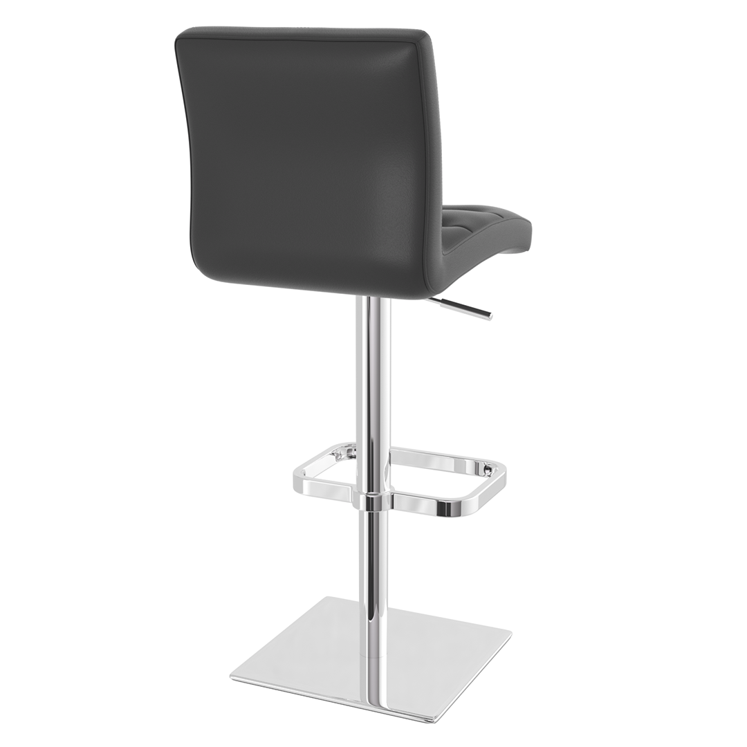 Real Leather Bar Stool With Chrome Base - Dunley