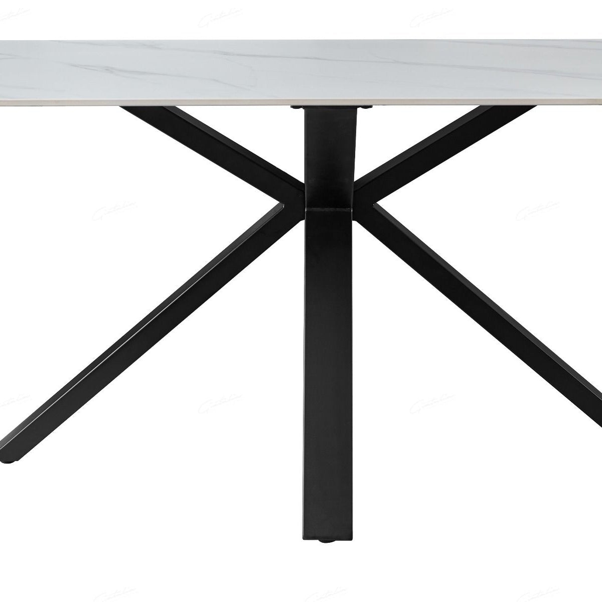 Ceramic Dining Table for 6 to 8 People Extending in Cosmic Grey Vein - Opulento
