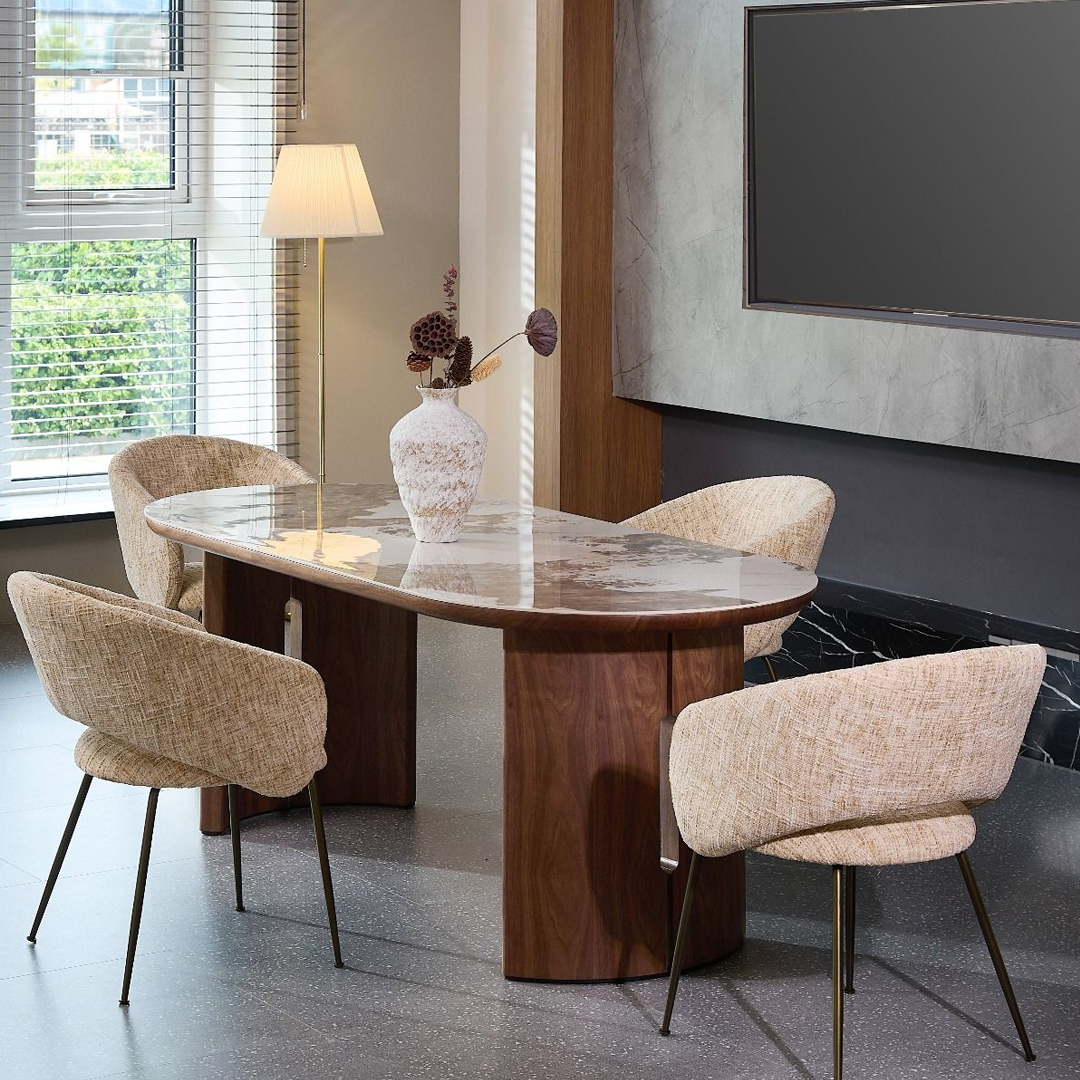 Sintered Stone Dining Table in Oval for 6 to 8 People - Isabella