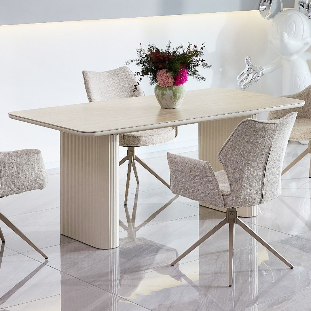 Sintered Stone Dining Table in Rectangular for 6 to 8 People - Marlow