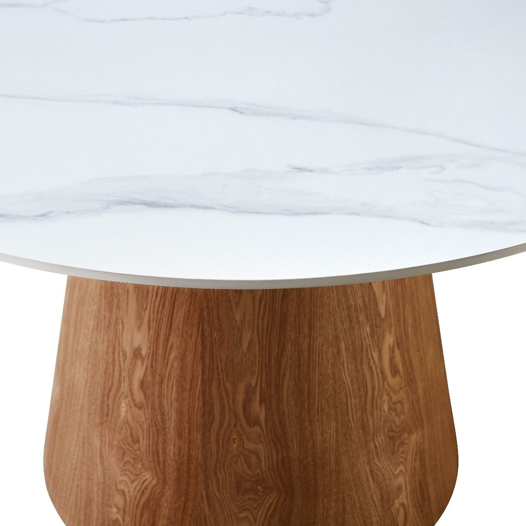 Sintered Stone Dining Table in Round for 6 People - Lilian