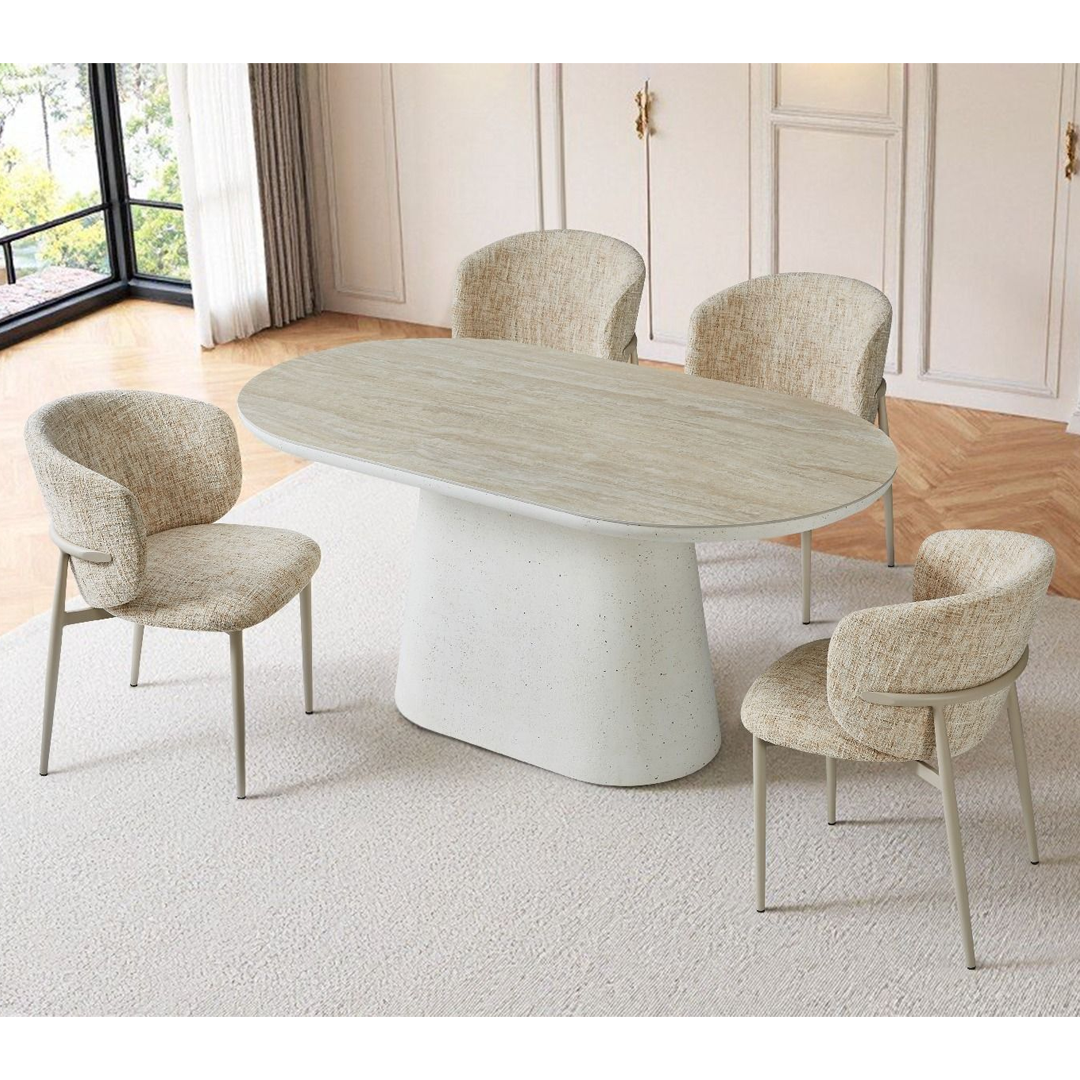 Sintered Stone Dining Table Small in Oval for 4 to 6 People - Celine