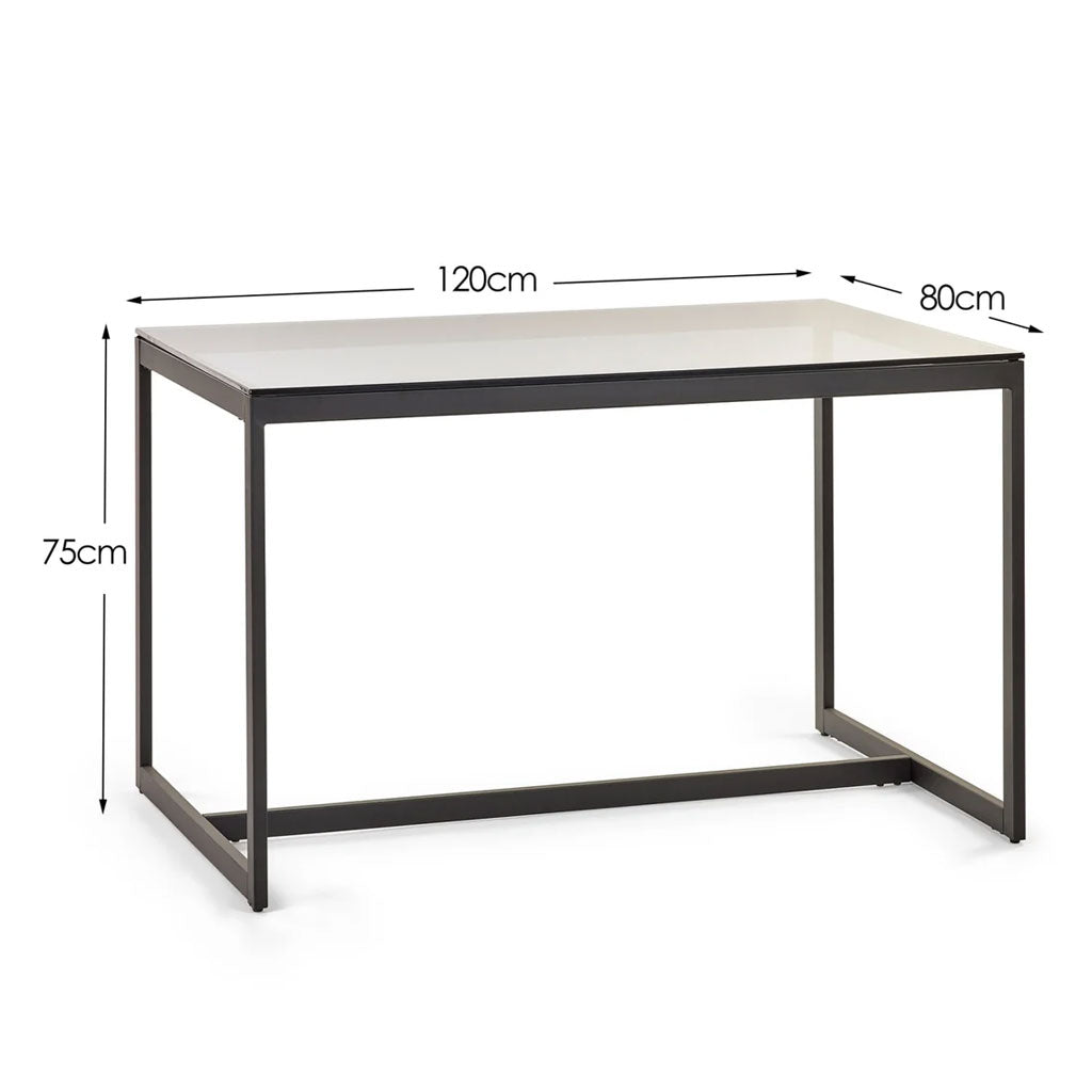 Smoked Glass Dining Table for 4 People - Chicago