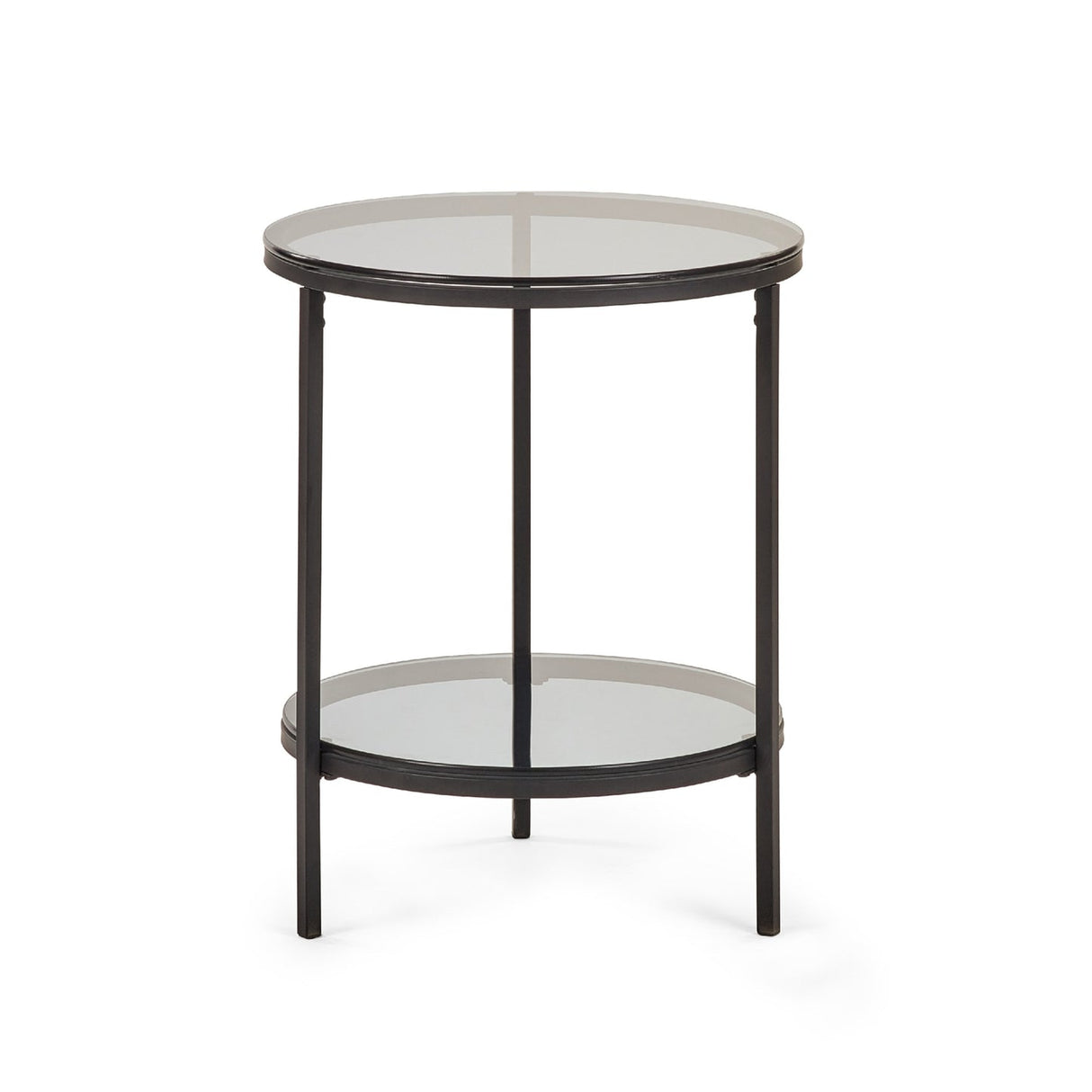 Smoked Glass Lamp Table Round - Chicago