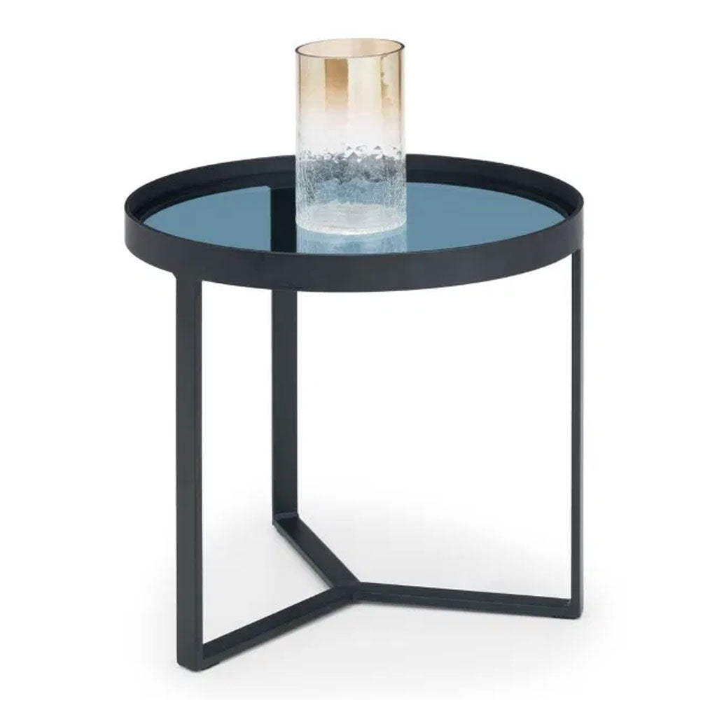 Smoked Glass Lamp Table Round - Loft
