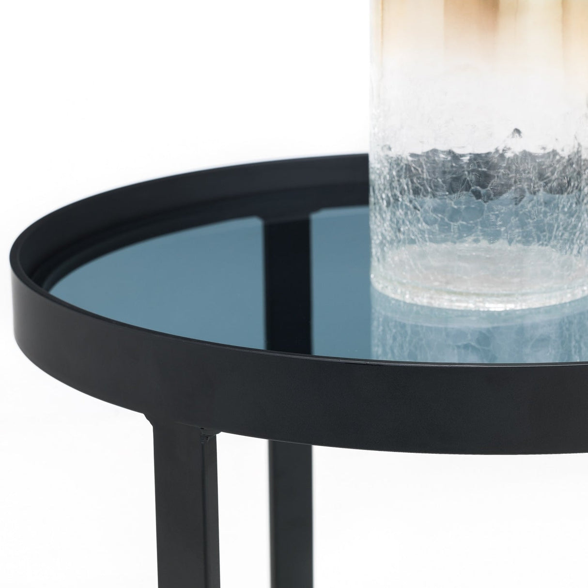 Smoked Glass Lamp Table Round - Loft