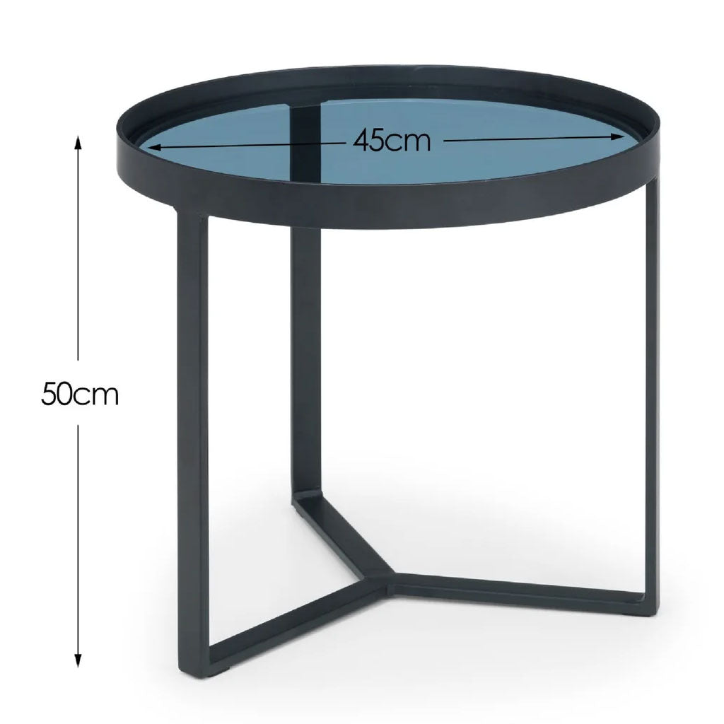 Smoked Glass Lamp Table Round - Loft