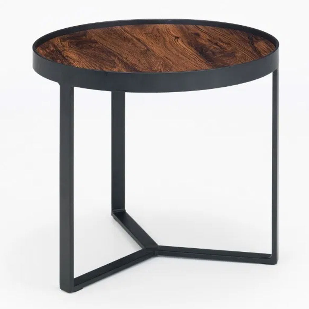 Smoked Glass Lamp Table Round - Loft