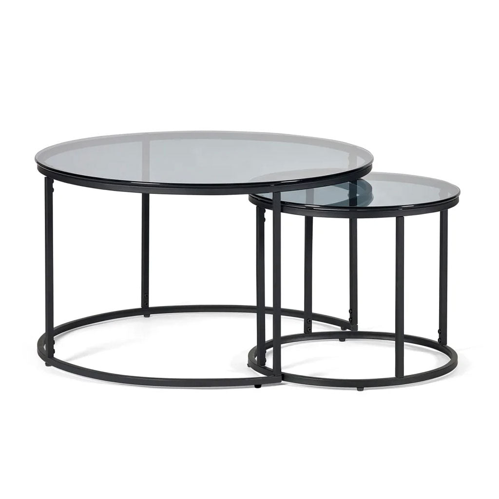 Smoked Glass Nesting Coffee Tables - Chicago