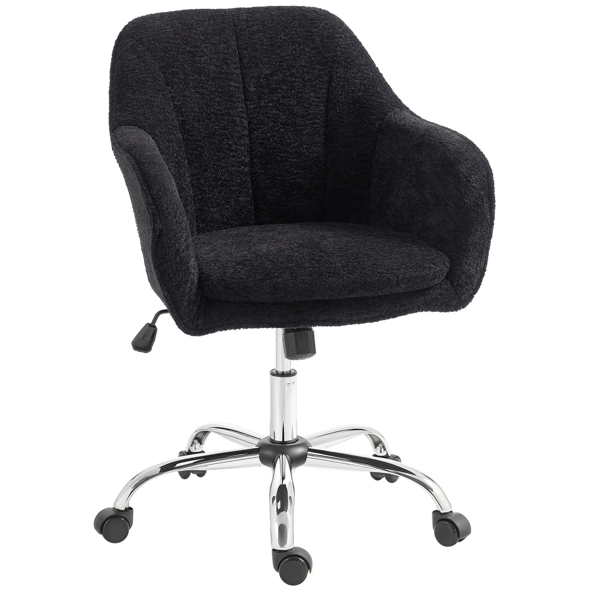 Snow Flannel Fabric Home And Office Chair 64cm Wide - Velmora