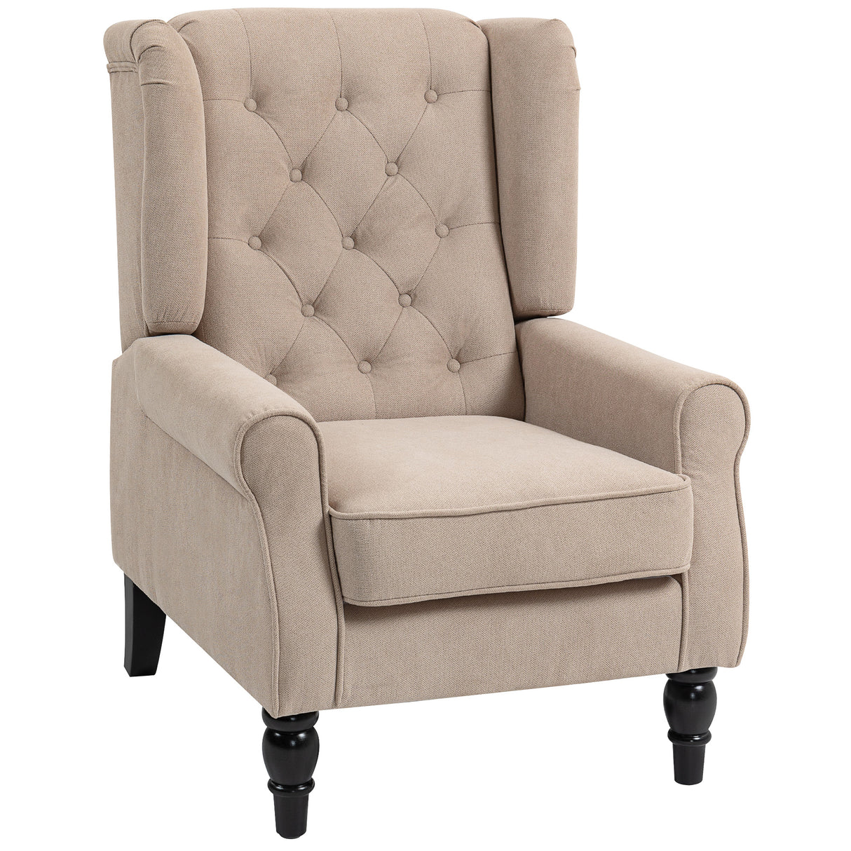 Snow Flannel Fabric Wingback Occasional Chair 74cm Wide - Velmora