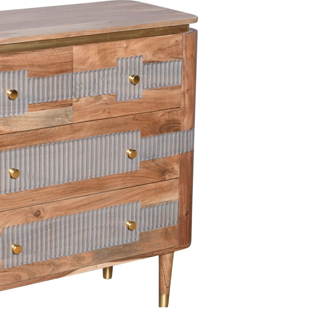 Solid Acacia Wood Chest Of 4 Drawers - Wilton