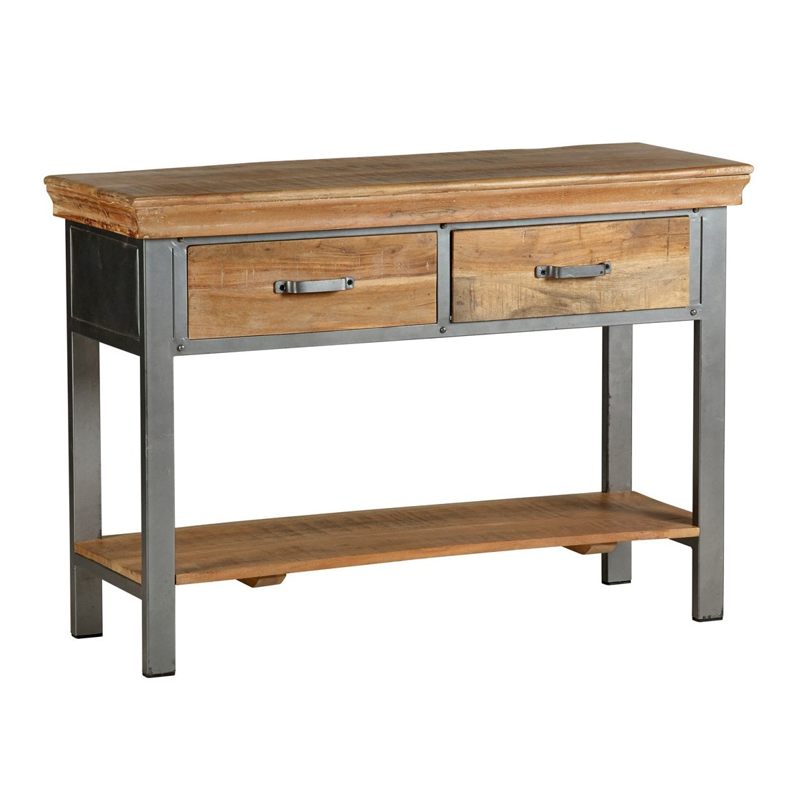 Solid Acacia Wood Console Table With 2 Drawers - Metropolis