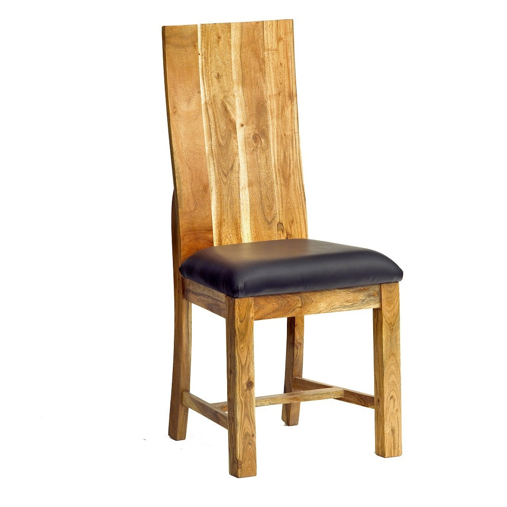 Solid Acacia Wood Dining Chairs in Set Of 2 - Inverley Designs