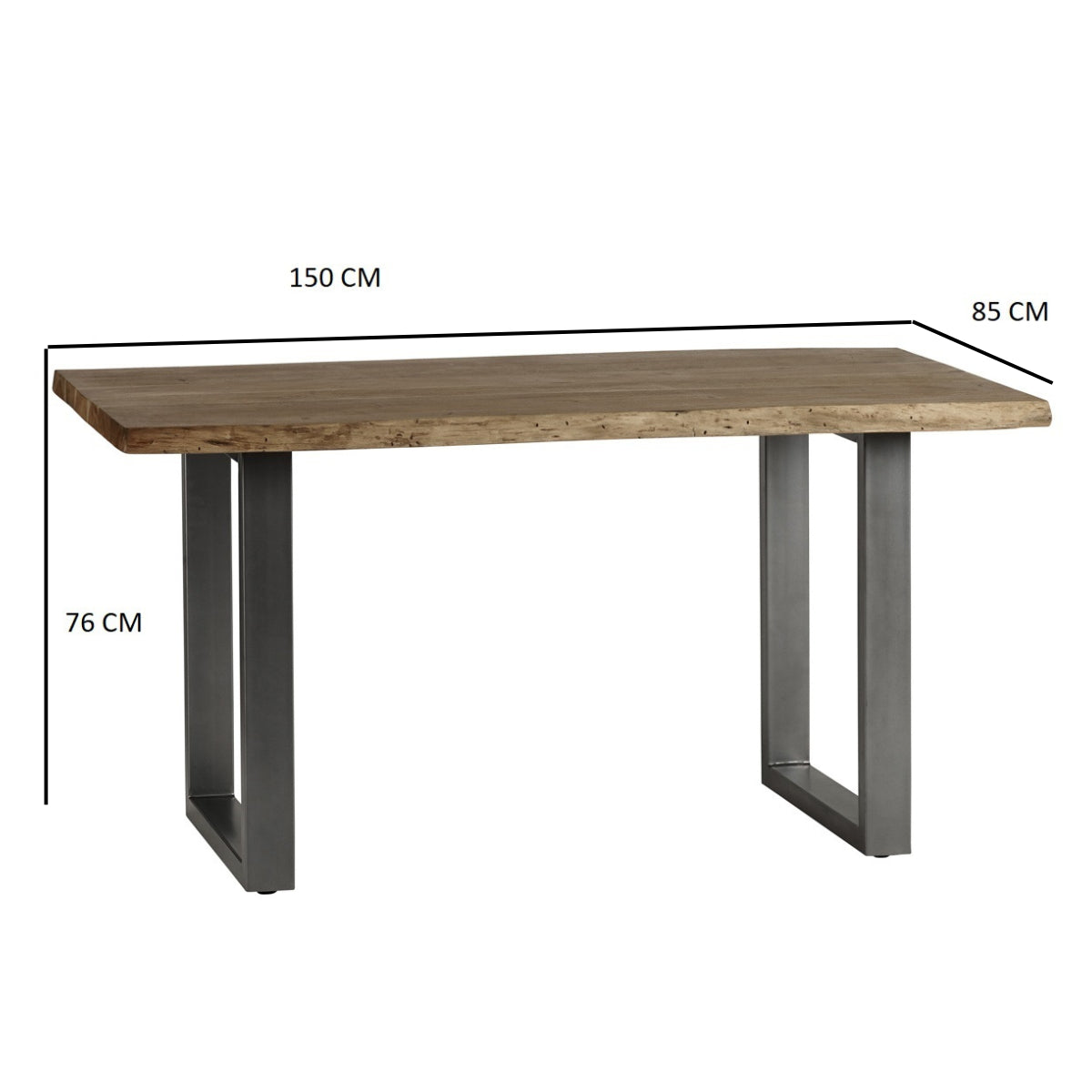 Solid Acacia Wood Dining Table for 4 to 6 People - Baltic Live Edge