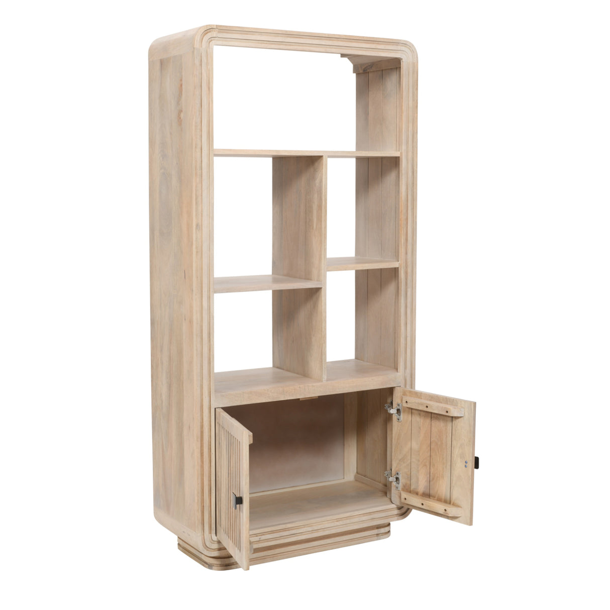 Solid Hardwood Bookcase With 2 Doors And 5 Shelves - Hudson