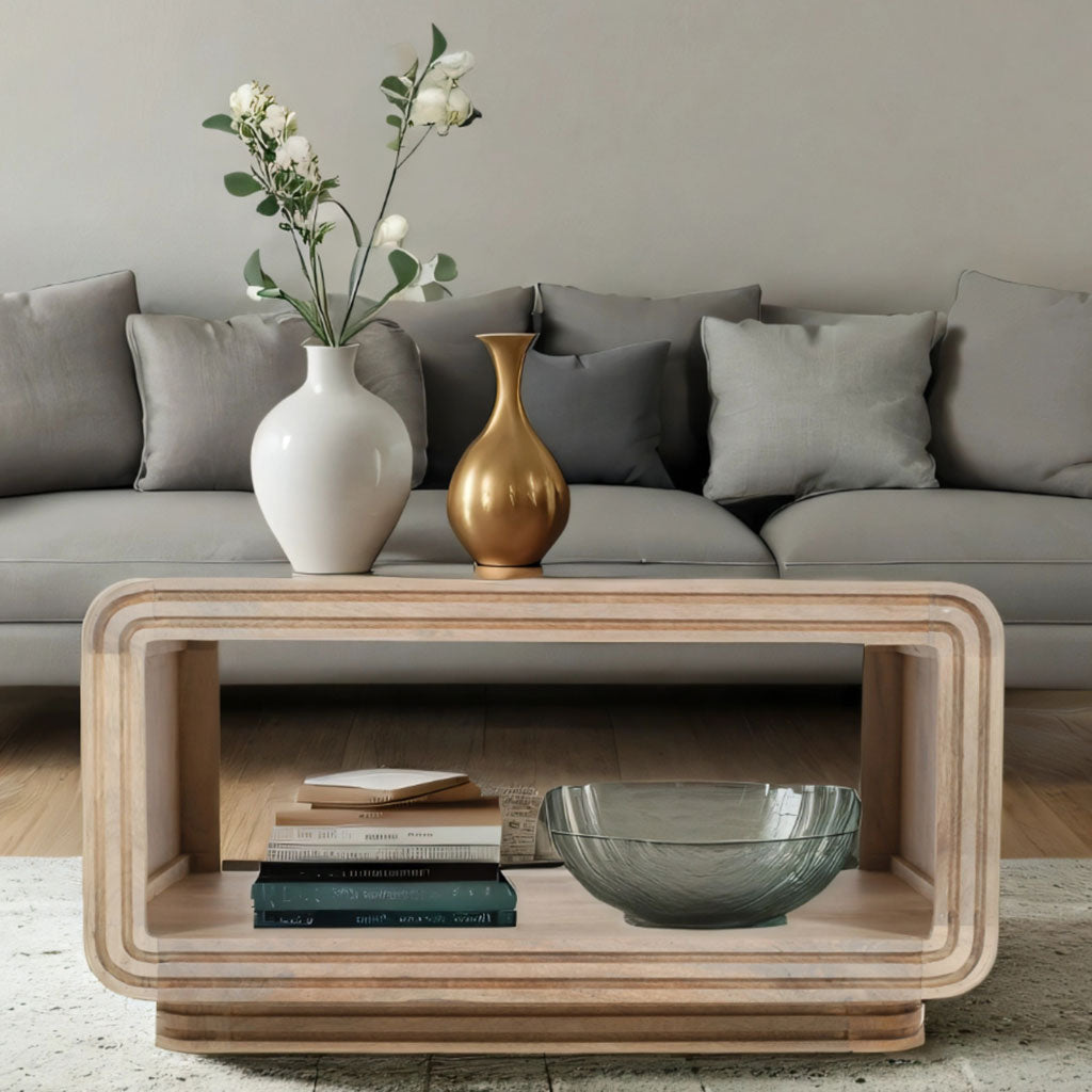 Solid Hardwood Coffee Table Rectangular - Hudson