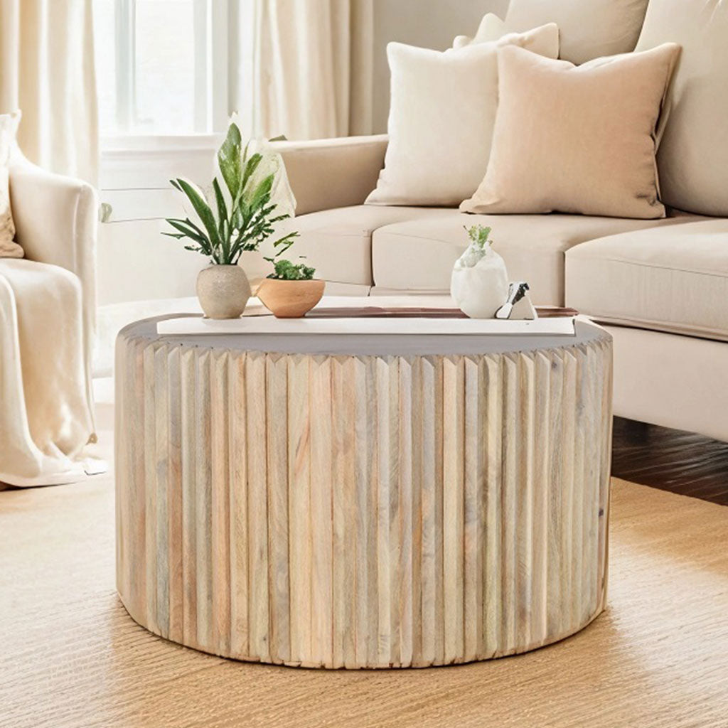 Solid Hardwood Coffee Table Round - Hudson