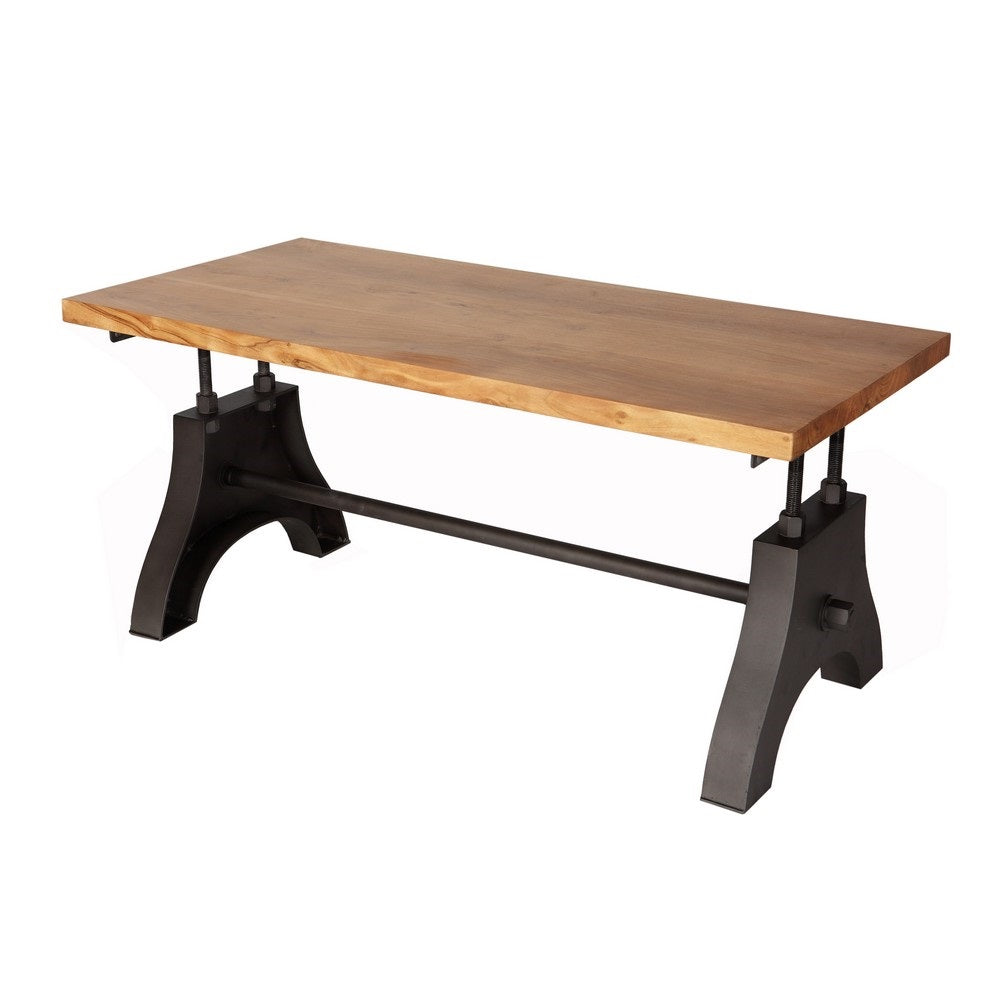 Solid Hardwood Coffee Table With Metal Frame - Evoke