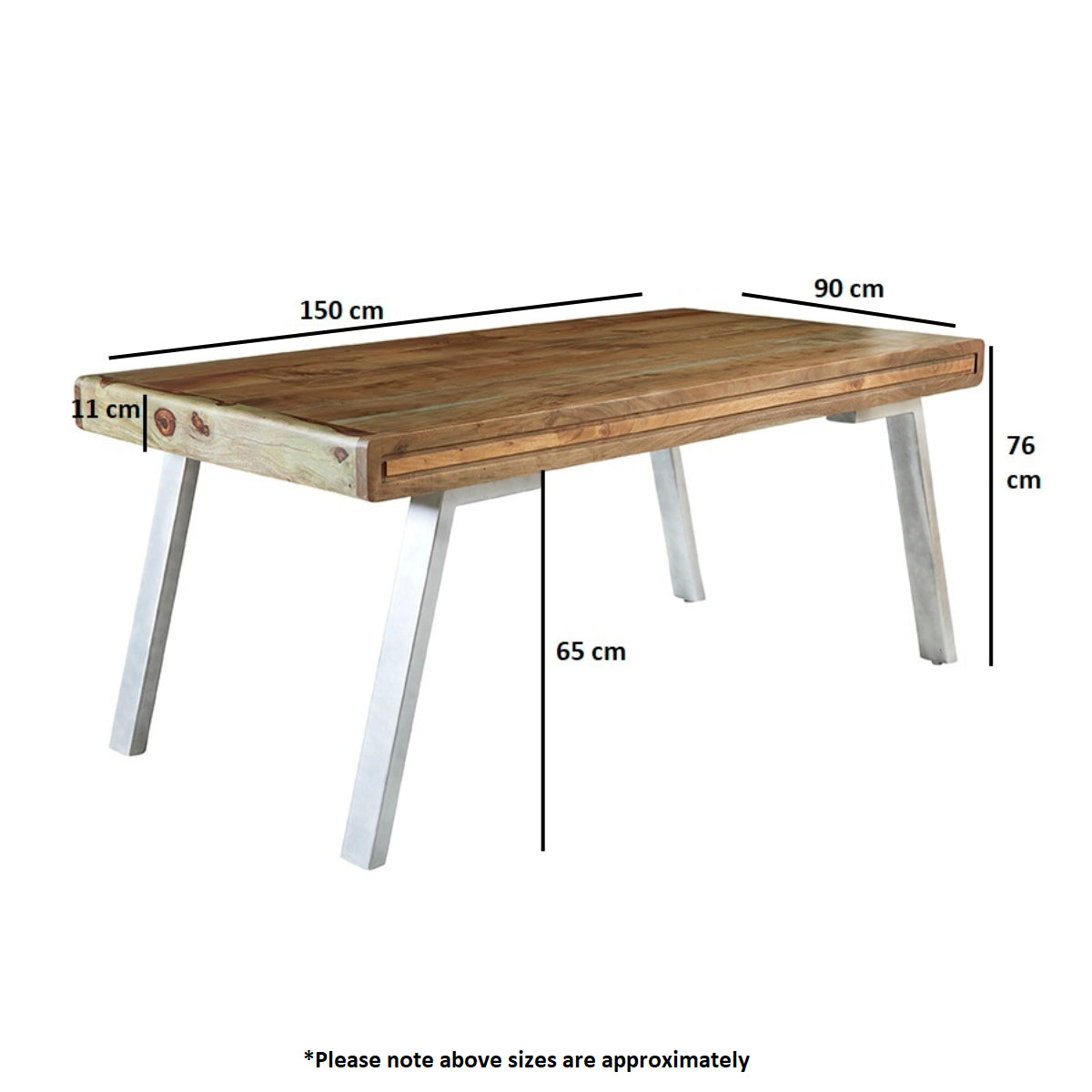 Solid Hardwood Dining Table for 4 to 6 People - Aspen